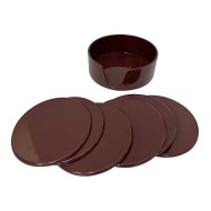 Jogo 6 Porta Copos 11,5cm Ricevere Em Plástico Polipropileno Com Suporte Vinho